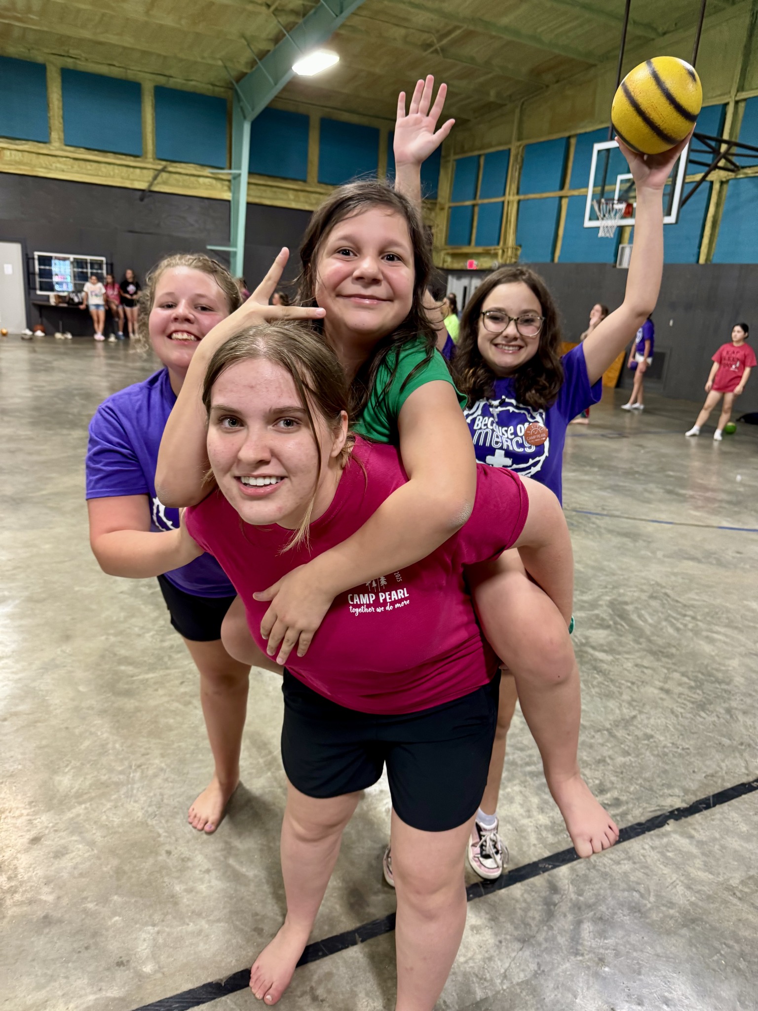 Summer Server surrounded by campers