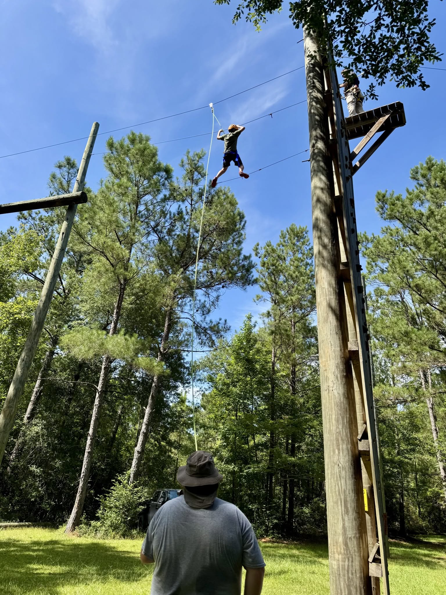 Youth on High Challenge - ropes course at Camp Pearl