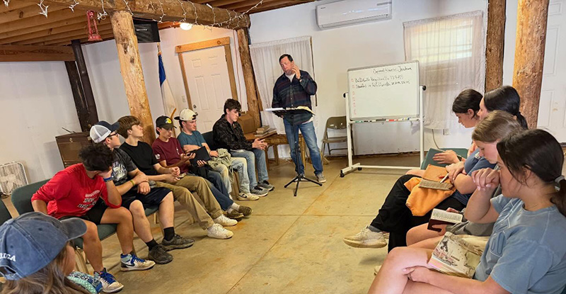 Camp Pearl SWAT, devotions with Camp Director Doug McBride